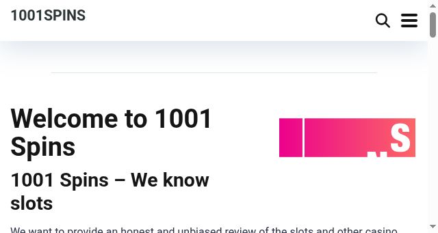 Screenshot of 1001spins.com