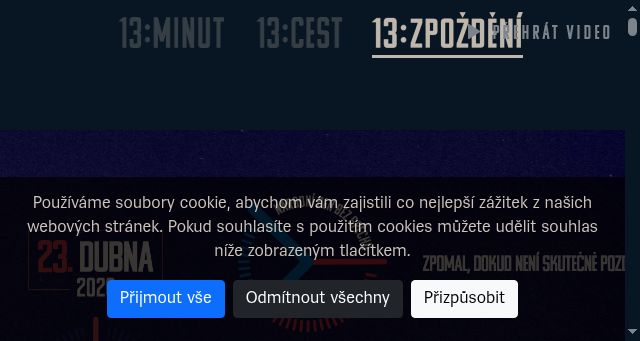 Screenshot of 13minut.cz