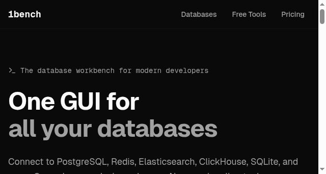 Screenshot of 1bench.dev