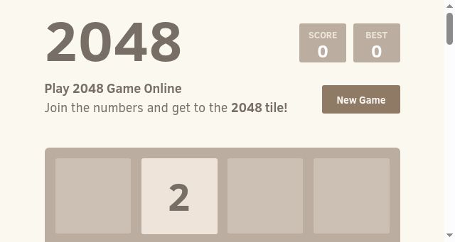 Screenshot of 2048.now