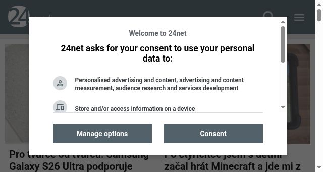 Screenshot of 24net.cz