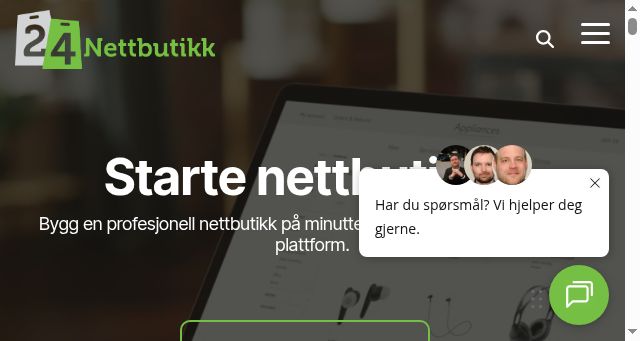 Screenshot of 24nettbutikk.no