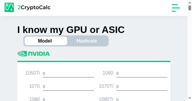 Screenshot of 2cryptocalc.com