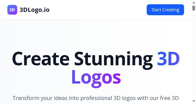 Screenshot of 3dlogo.io