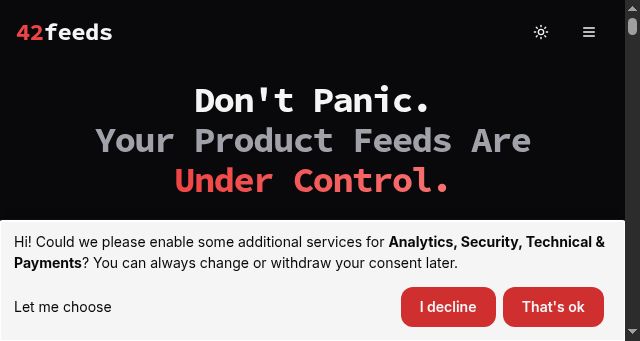 Screenshot of 42feeds.com
