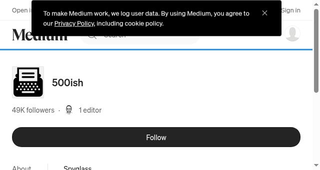 Screenshot of 500ish.com