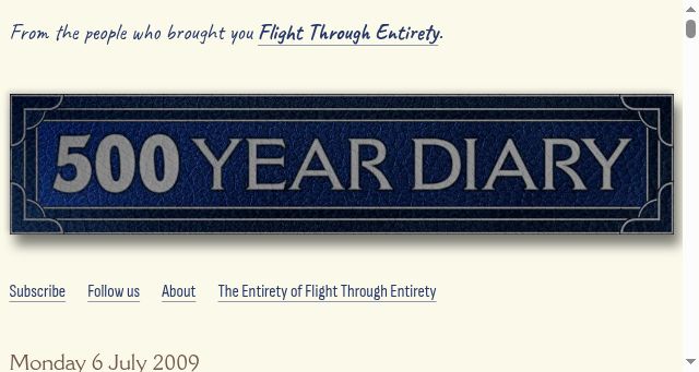 Screenshot of 500yeardiary.com