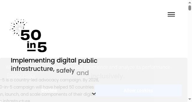 Screenshot of 50in5.net