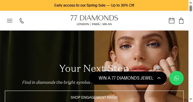 Screenshot of 77diamonds.com