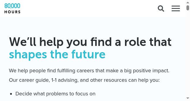 Screenshot of 80000hours.org