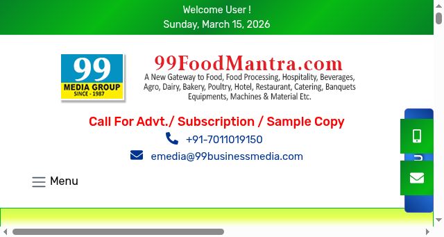 Screenshot of 99foodmantra.com
