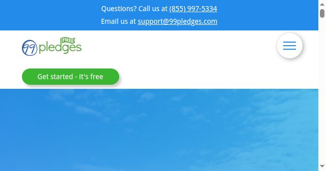 Screenshot of 99pledges.com