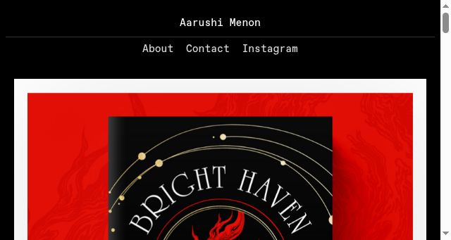 Screenshot of aarushimenon.com