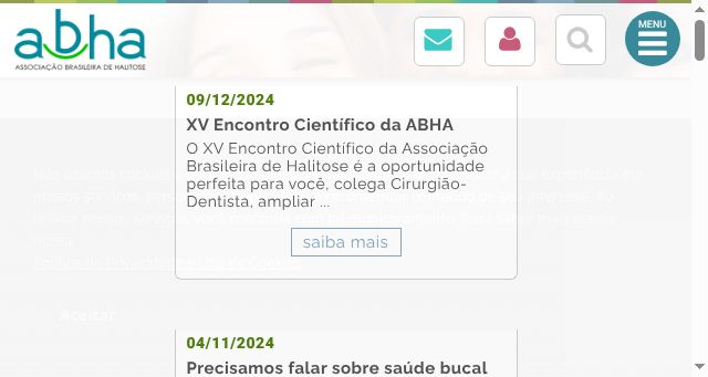 Screenshot of abha.org.br