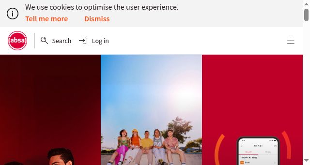 Screenshot of absa.co.za