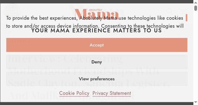 Screenshot of absolutely-mama.co.uk