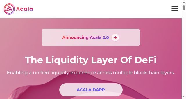 Screenshot of acala.network