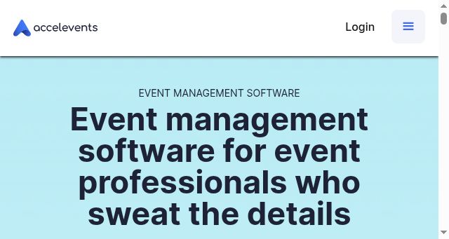 Screenshot of accelevents.com