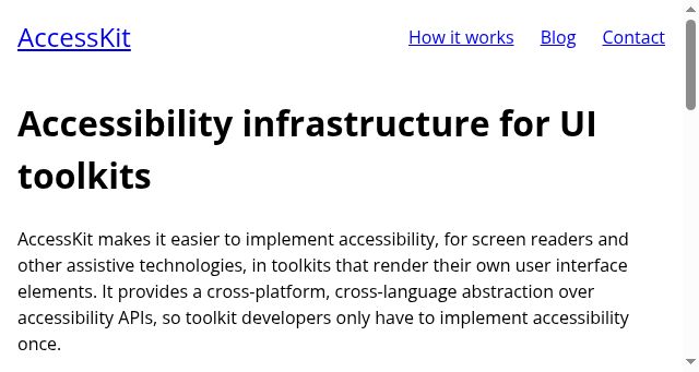Screenshot of accesskit.dev