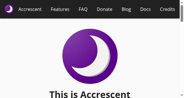 Screenshot of accrescent.app