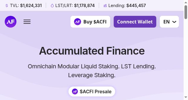 Screenshot of accumulated.finance