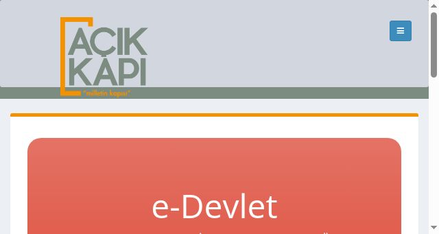 Screenshot of acikkapi.gov.tr