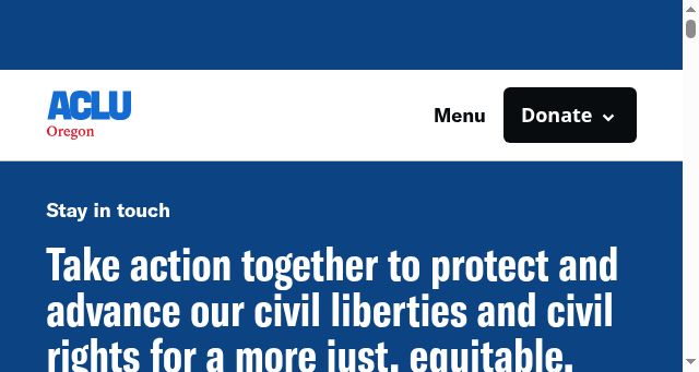 Screenshot of aclu-or.org