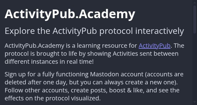 Screenshot of activitypub.academy