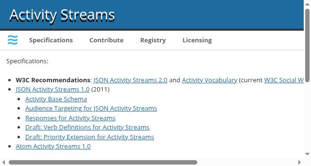 Screenshot of activitystrea.ms