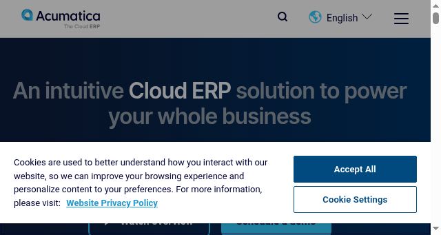 Screenshot of acumatica.com