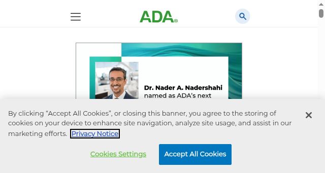 Screenshot of ada.org