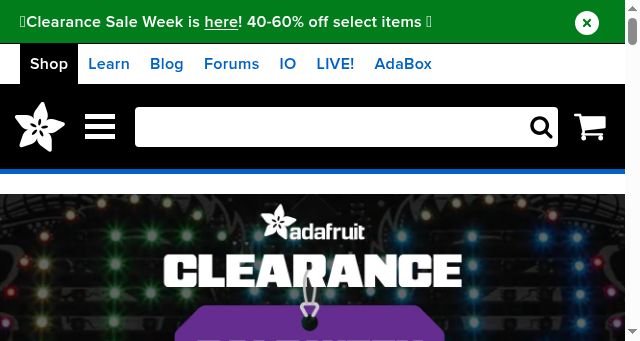 Screenshot of adafruit.com