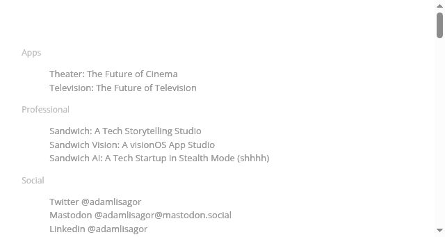 Screenshot of adamlisagor.com