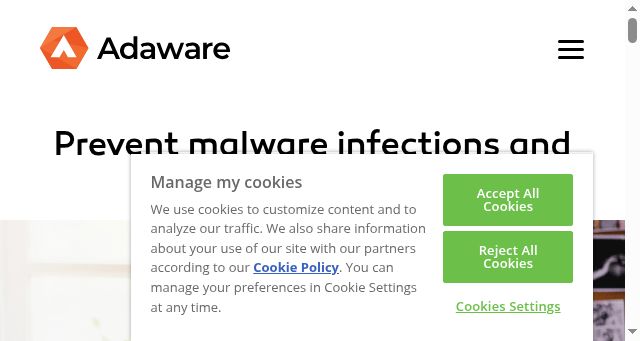 Screenshot of adaware.com