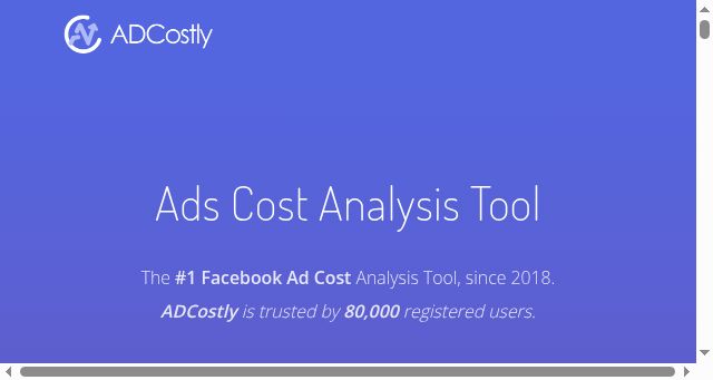 Screenshot of adcostly.com