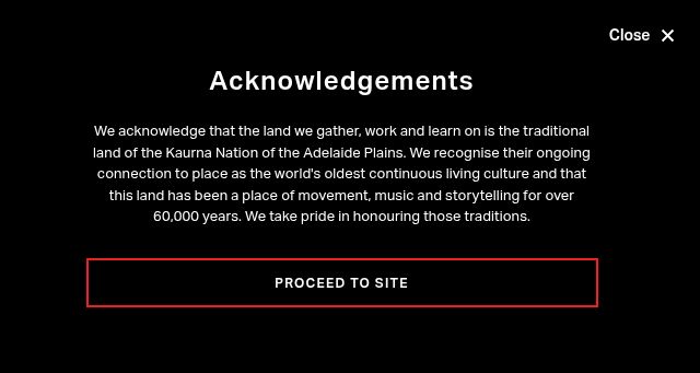 Screenshot of adelaidefestival.com.au