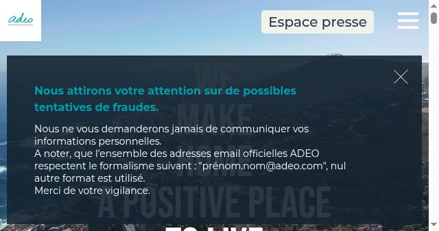 Screenshot of adeo.com