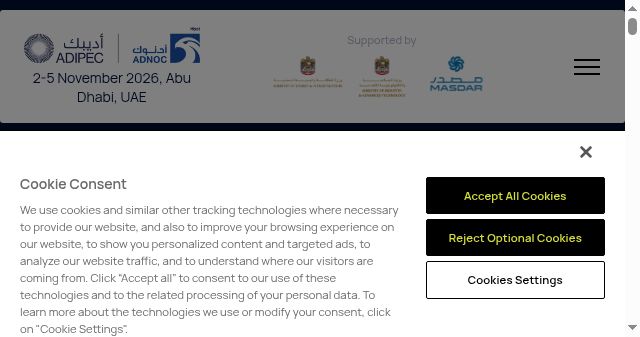 Screenshot of adipec.com
