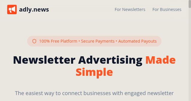 Screenshot of adly.news