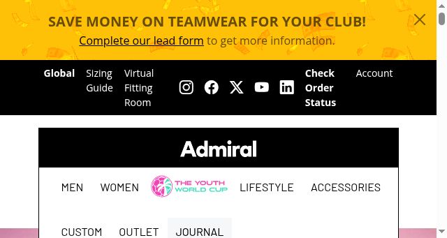 Screenshot of admiral-sports.com