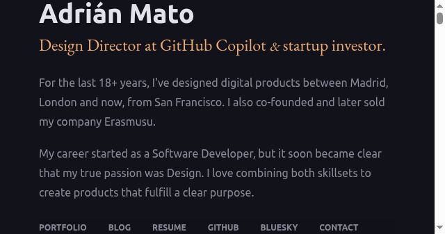 Screenshot of adrianmato.com