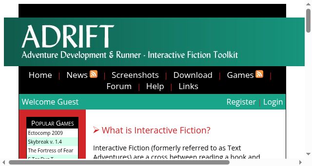 Screenshot of adrift.co