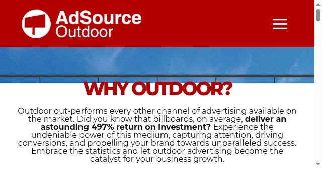 Screenshot of adsourceoutdoor.com