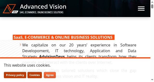 Screenshot of advisiondevs.com