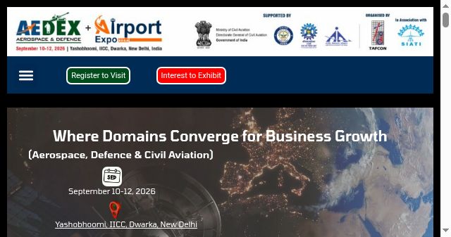 Screenshot of aedexandairportexpo.com