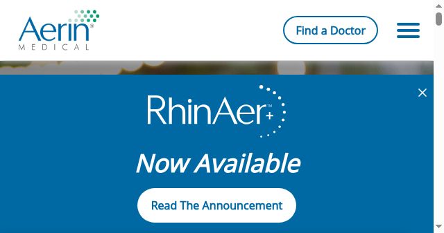 Screenshot of aerinmedical.com