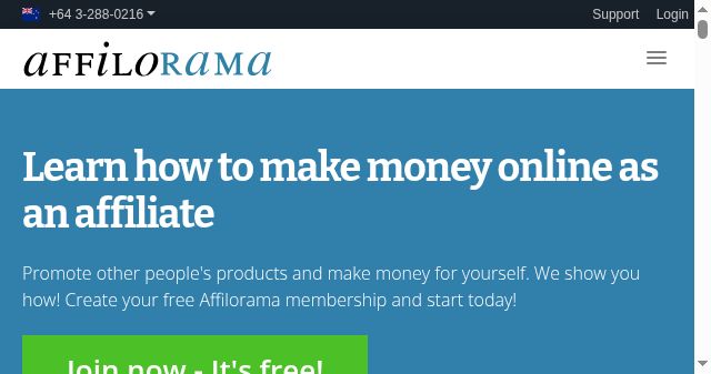 Screenshot of affilorama.com