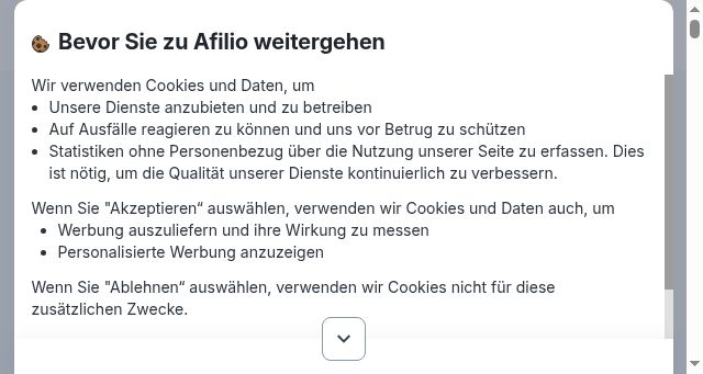 Screenshot of afilio.de