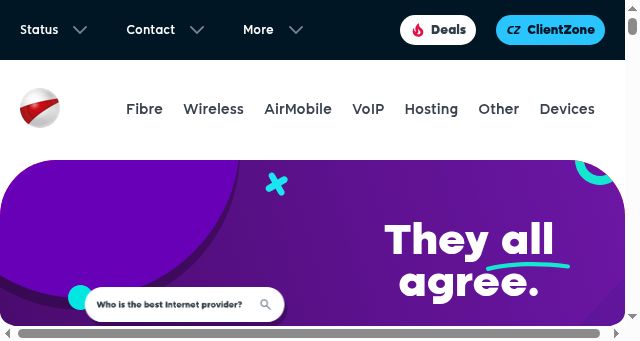 Screenshot of afrihost.com