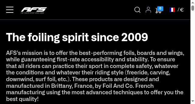 Screenshot of afs-foiling.com
